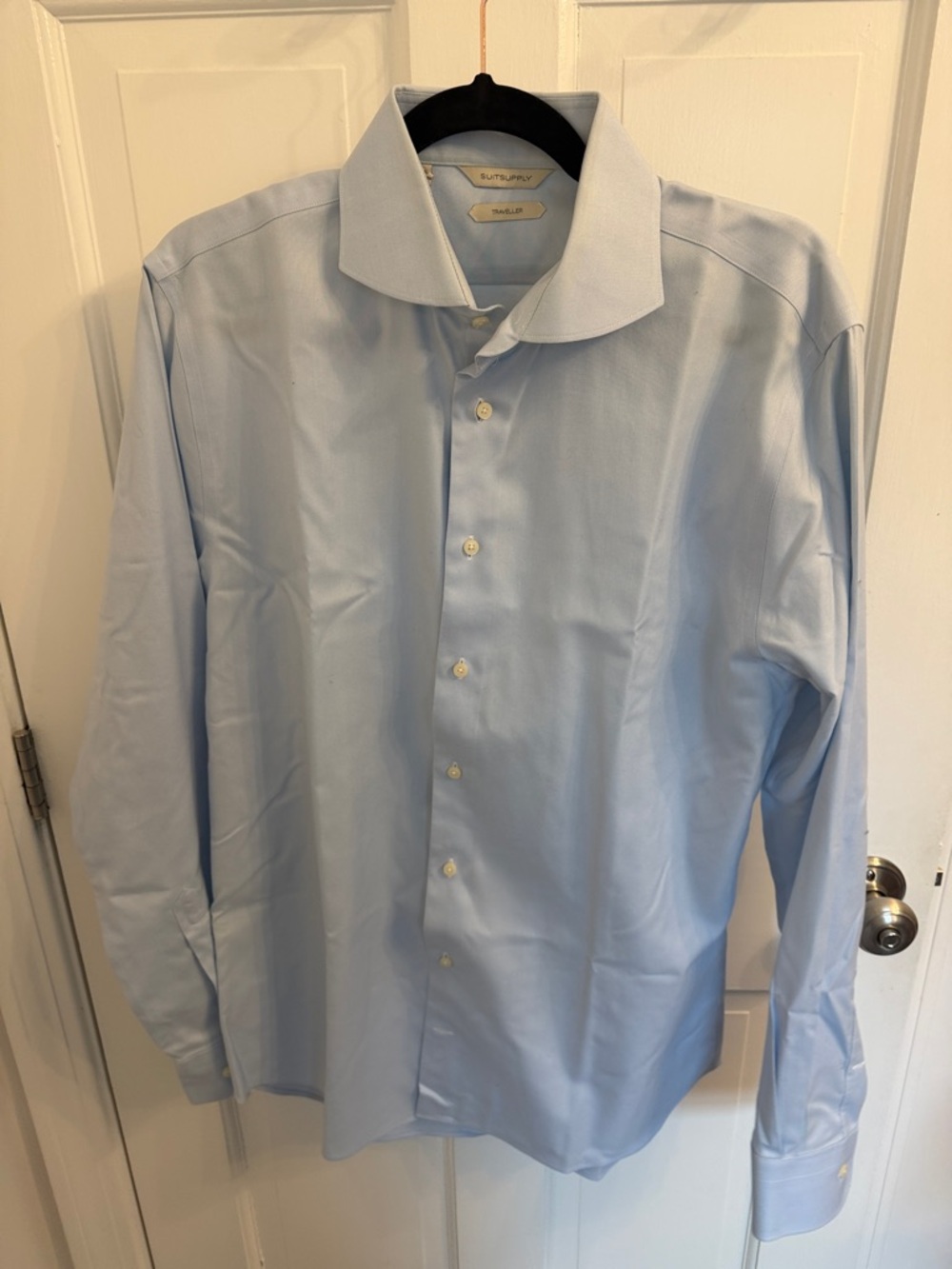 Suitsupply Light Blue Spread Collar Dress Shirt